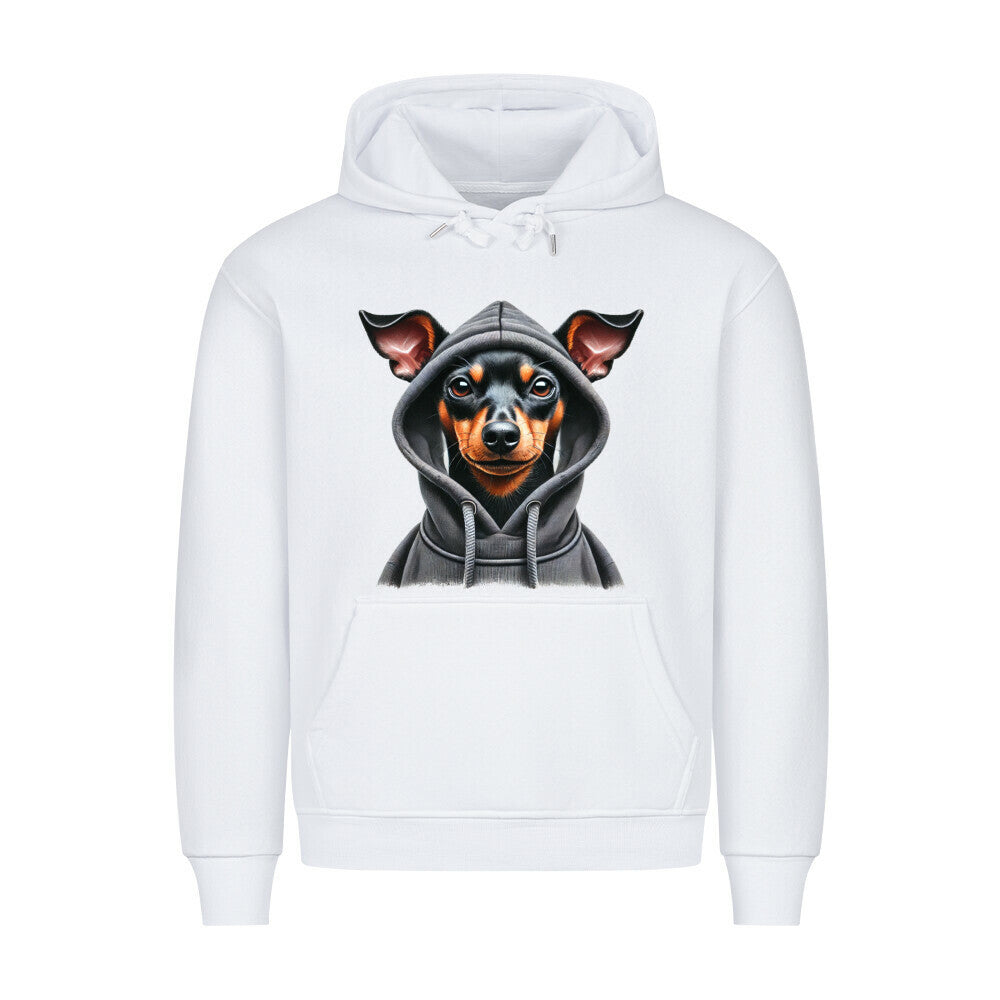 Premium Hoodie "Zwergpinscher - Hooded" Weiß – hunde-shirt.de