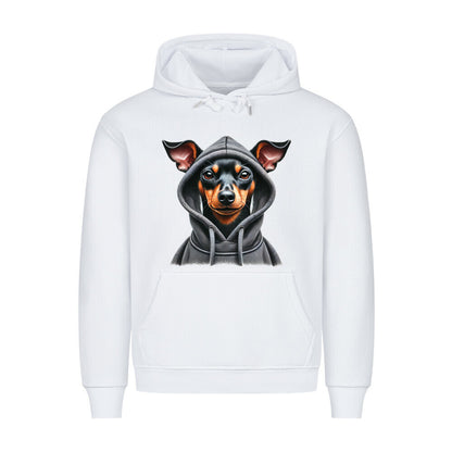 Premium Hoodie "Zwergpinscher - Hooded" Weiß – hunde-shirt.de