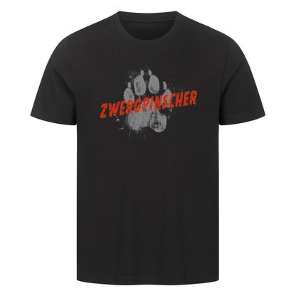 Premium T-Shirt "Zwergpinscher - PAW" Schwarz – hunde-shirt.de