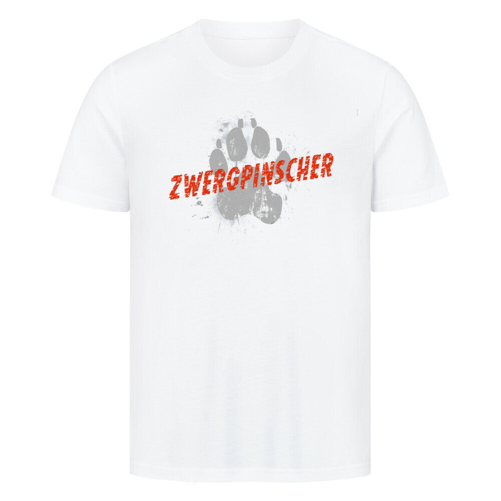 Premium T-Shirt "Zwergpinscher - PAW" Weiß – hunde-shirt.de