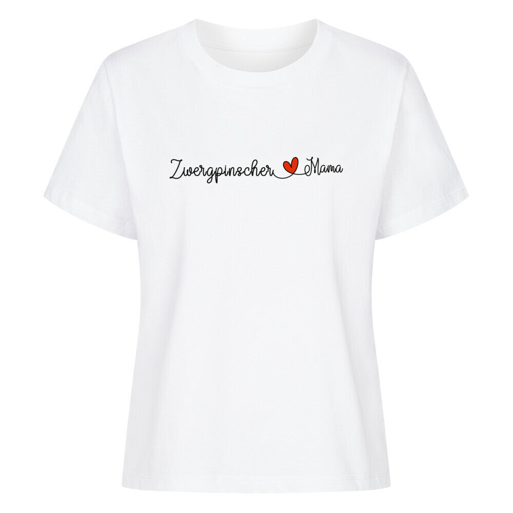 Premium Damen-Shirt "Zwergpinscher - Mama" Weiß – hunde-shirt.de