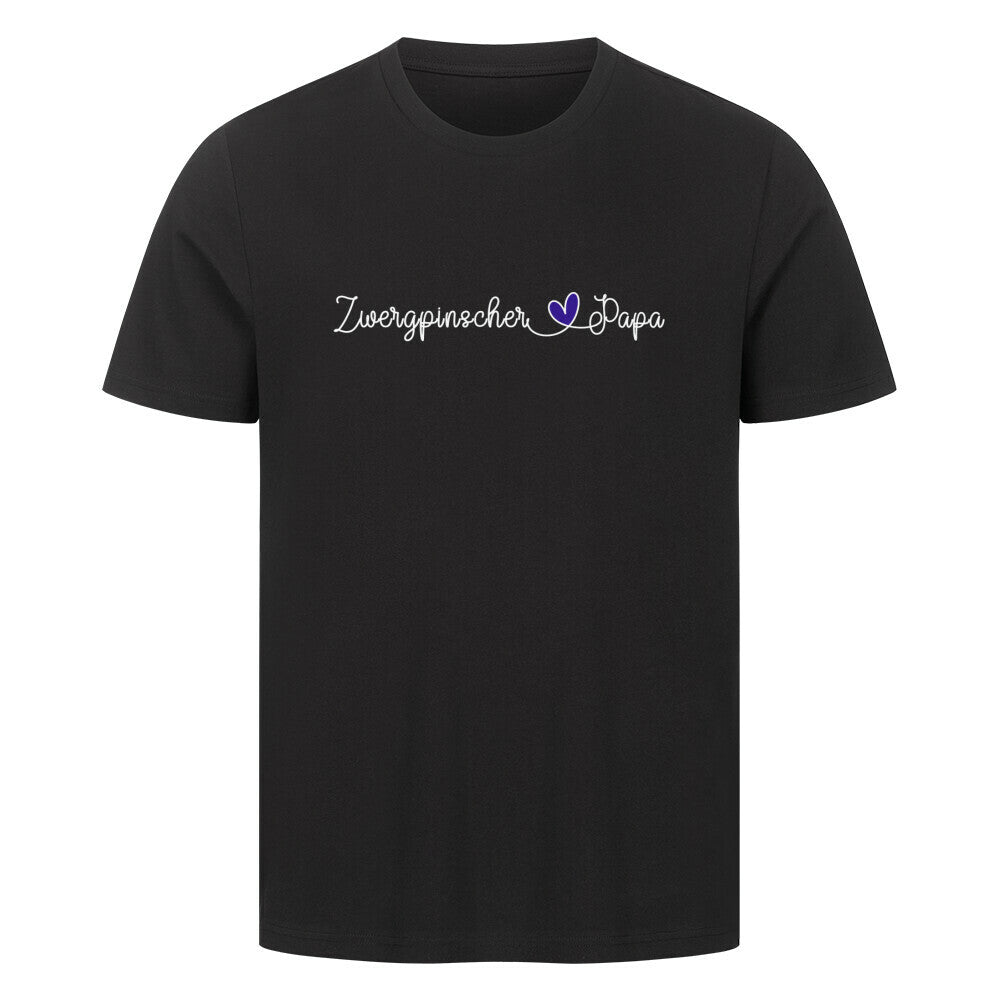 Premium T-Shirt "Zwergpinscher - Papa" Schwarz – hunde-shirt.de