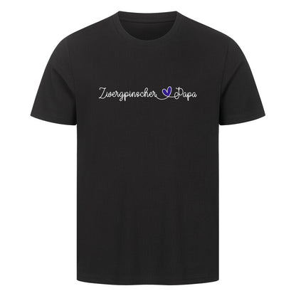 Premium T-Shirt "Zwergpinscher - Papa" Schwarz – hunde-shirt.de