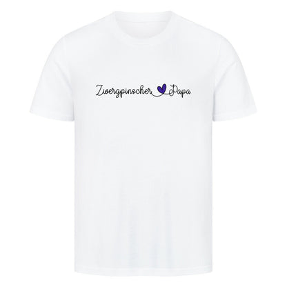 Premium T-Shirt "Zwergpinscher - Papa" Weiß – hunde-shirt.de