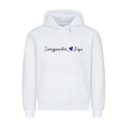 Premium Hoodie "Zwergpinscher - Papa" Weiß – hunde-shirt.de