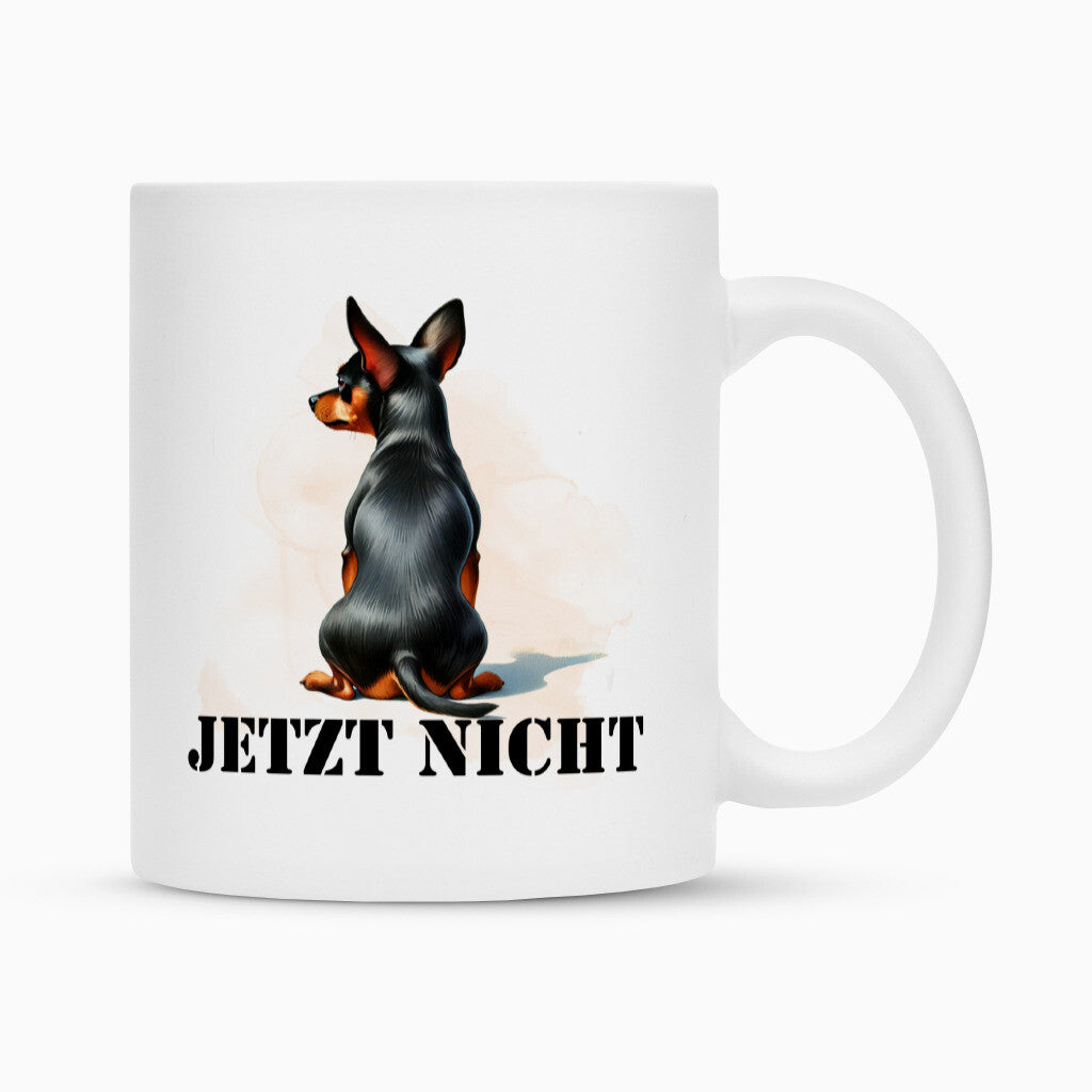 Tasse "Zwergpinscher - JETZT NICHT" Weiß – hunde-shirt.de