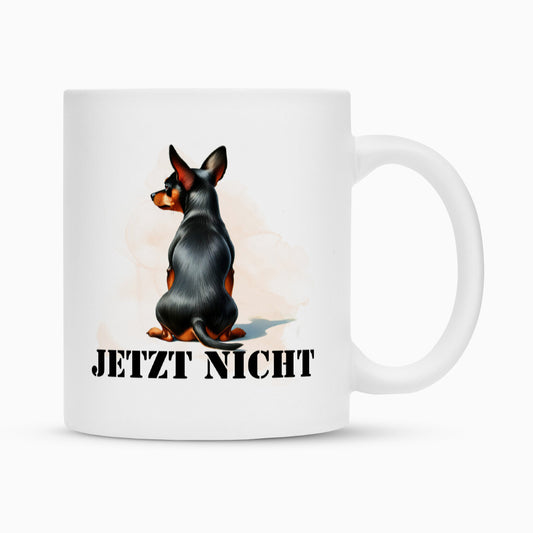 Tasse "Zwergpinscher - JETZT NICHT" Weiß – hunde-shirt.de