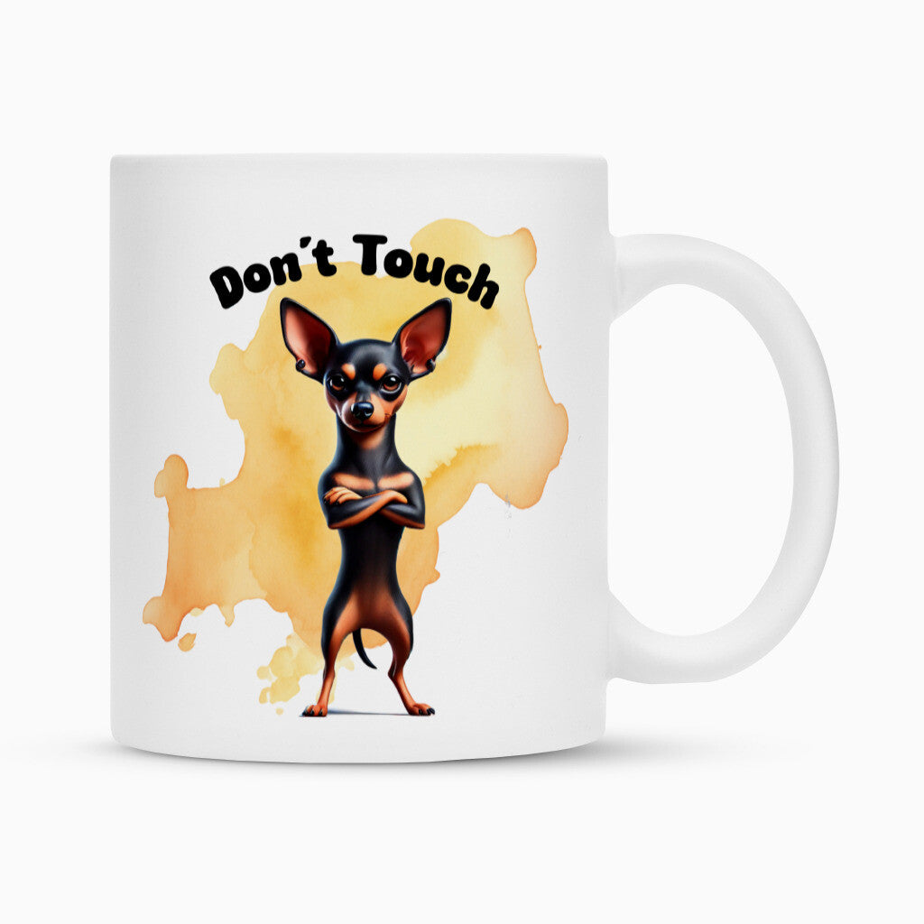 Tasse "Zwergpinscher - Don´t touch" Weiß – hunde-shirt.de