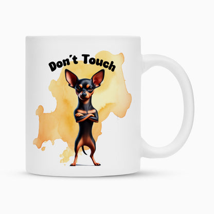 Tasse "Zwergpinscher - Don´t touch" Weiß – hunde-shirt.de