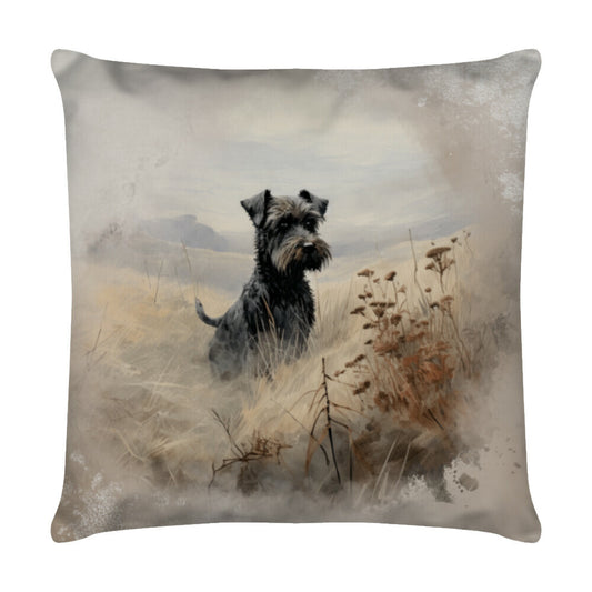 Kissen "Zwergschnauzer - Natur" Weiß – hunde-shirt.de