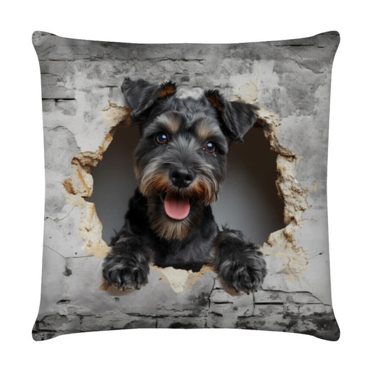 Kissen "Zwergschnauzer - Wall" Weiß – hunde-shirt.de