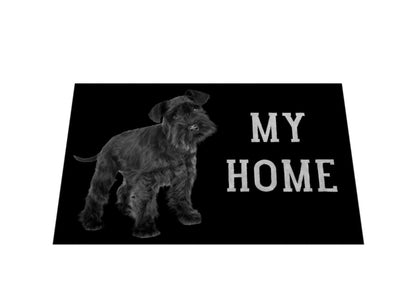 Fußmatte "Zwergschnauzer schwarz - MY HOME" – hunde-shirt.de