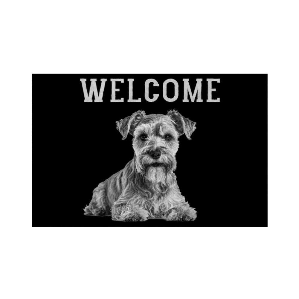 Fußmatte "Zwergschnauzer - WELCOME" Weiß – hunde-shirt.de