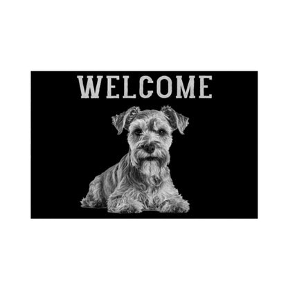 Fußmatte "Zwergschnauzer - WELCOME" Weiß – hunde-shirt.de