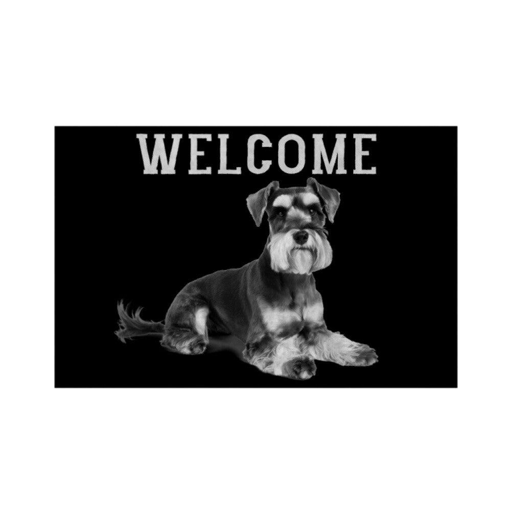 Fußmatte "Zwergschnauzer - WELCOME" Weiß – hunde-shirt.de