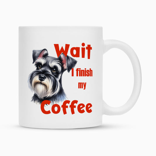 Tasse "Zwergschnauzer - Wait..." Weiß – hunde-shirt.de