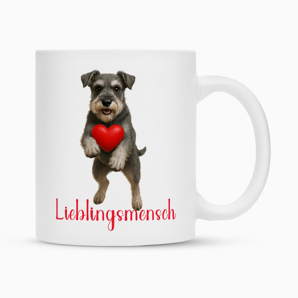 Tasse "Zwergschnauzer - Lieblingsmensch" Weiß – hunde-shirt.de