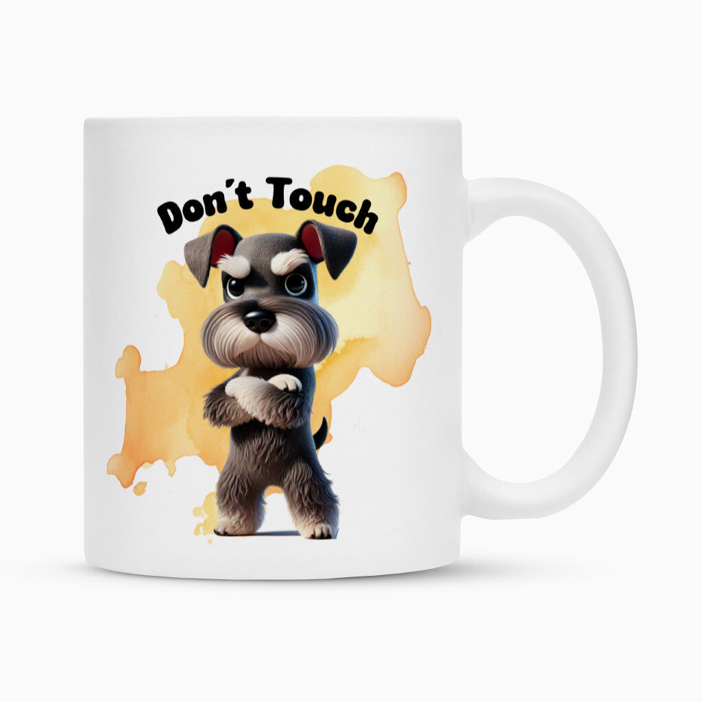 Tasse "Zwergschnauzer - Don´t touch" Weiß – hunde-shirt.de
