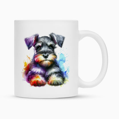 Tasse "Zwergschnauzer - Bunte Tasse" Weiß – hunde-shirt.de