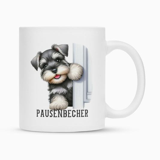 Tasse "Zwergschnauzer - Pausenbecher" Weiß – hunde-shirt.de