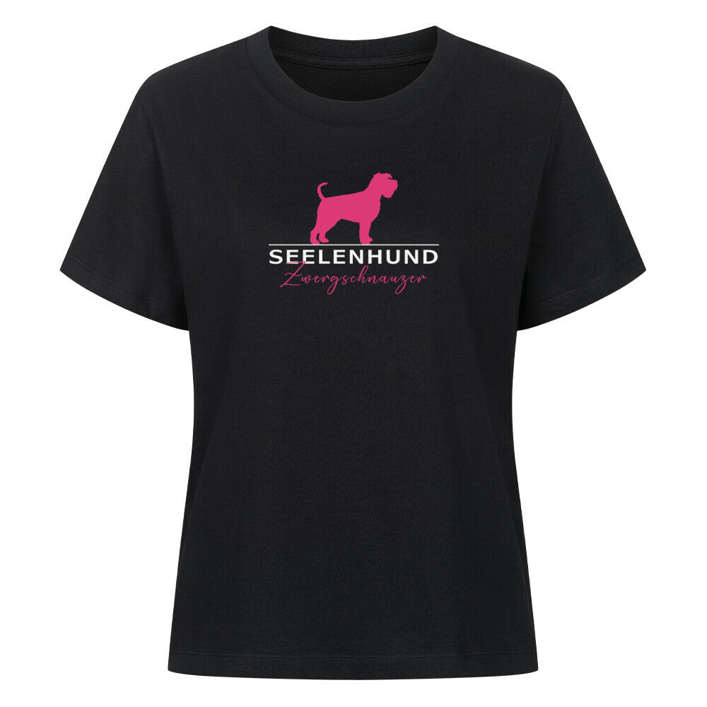 Premium Damen-Shirt "Zwergschnauzer - Seelenhund" Schwarz – hunde-shirt.de