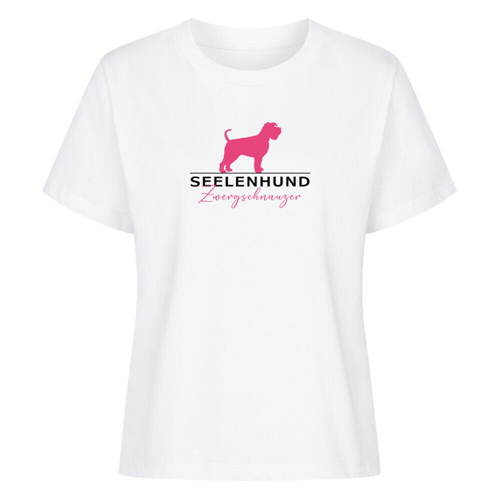 Premium Damen-Shirt "Zwergschnauzer - Seelenhund" Weiß – hunde-shirt.de