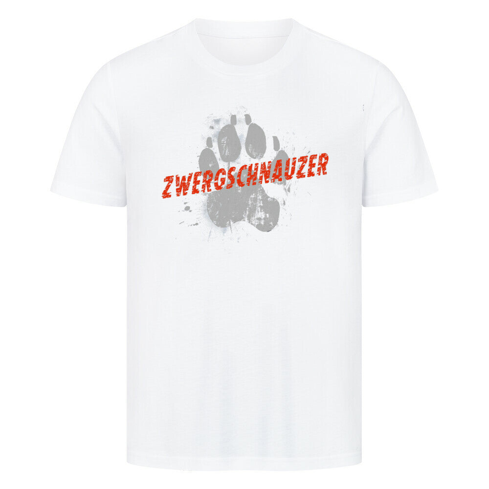 Premium T-Shirt "Zwergschnauzer - PAW" Weiß – hunde-shirt.de
