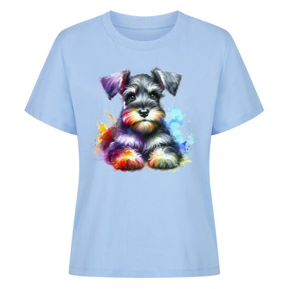 Premium Damen-Shirt "Zwergschnauzer - Colour" Sky Blue – hunde-shirt.de