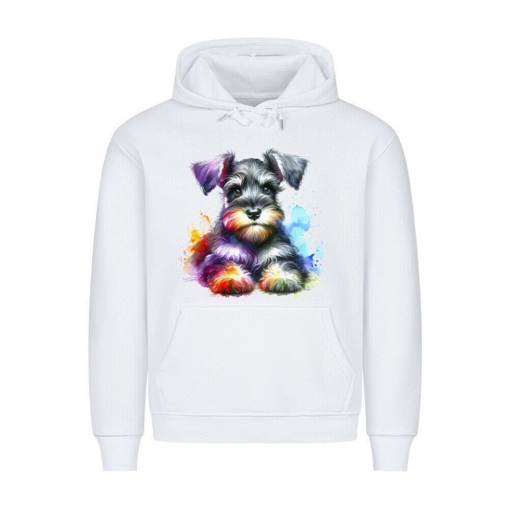 Premium Hoodie "Zwergschnauzer - Colour" Weiß – hunde-shirt.de