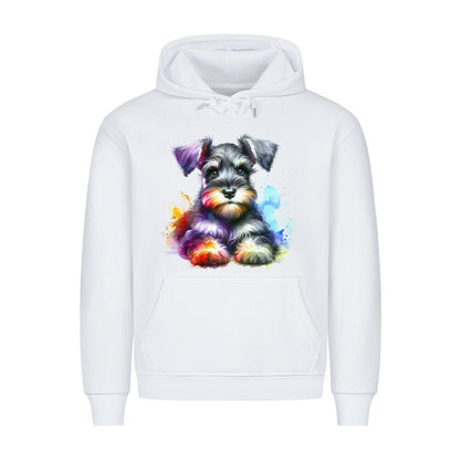 Premium Hoodie "Zwergschnauzer - Colour" Weiß – hunde-shirt.de