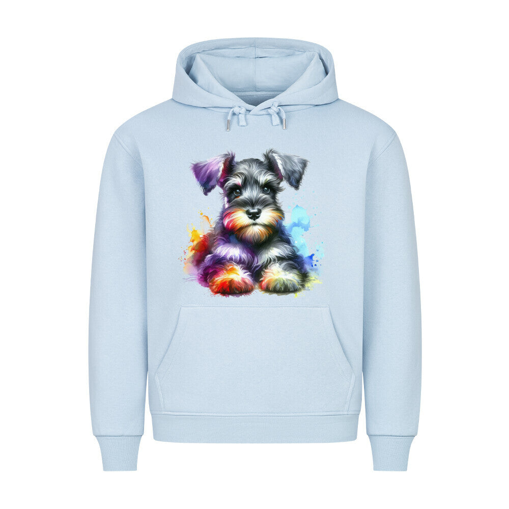 Premium Hoodie "Zwergschnauzer - Colour" Babyblau – hunde-shirt.de