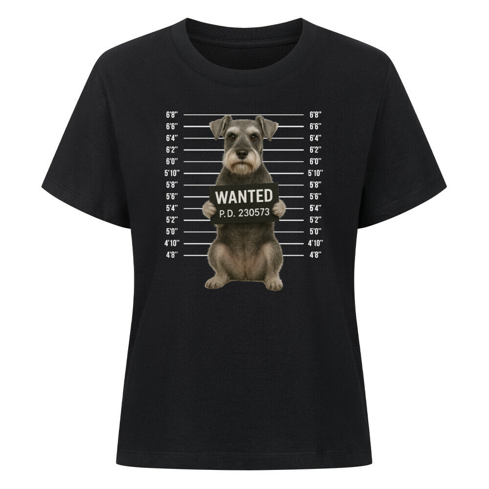 Premium Damen-Shirt "Zwergschnauzer - WANTED" Schwarz – hunde-shirt.de