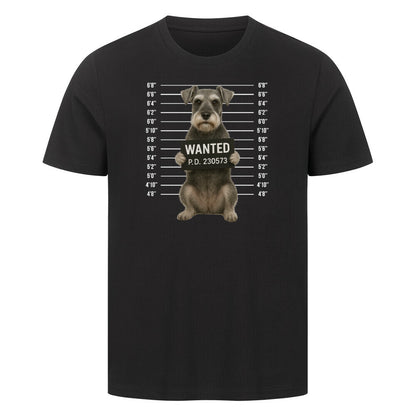 Premium T-Shirt "Zwergschnauzer - WANTED" Schwarz – hunde-shirt.de