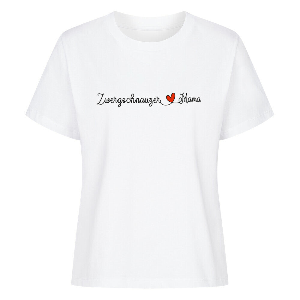 Premium Damen-Shirt "Zwergschnauzer - Mama" Weiß – hunde-shirt.de
