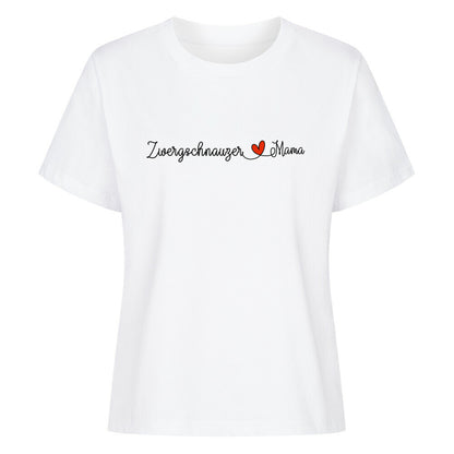 Premium Damen-Shirt "Zwergschnauzer - Mama" Weiß – hunde-shirt.de