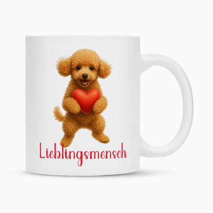 Tasse "Zwergpudel - Lieblingsmensch" Weiß – hunde-shirt.de