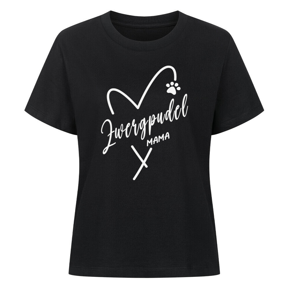 Premium Damen-Shirt "Zwergpudel - MAMA" Schwarz – hunde-shirt.de