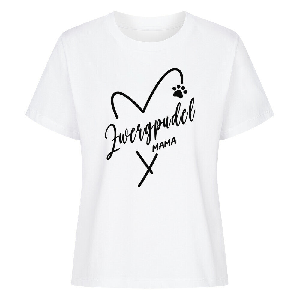 Premium Damen-Shirt "Zwergpudel - MAMA" Weiß – hunde-shirt.de
