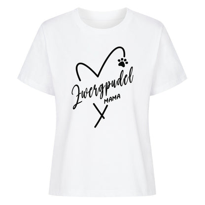 Premium Damen-Shirt "Zwergpudel - MAMA" Weiß – hunde-shirt.de