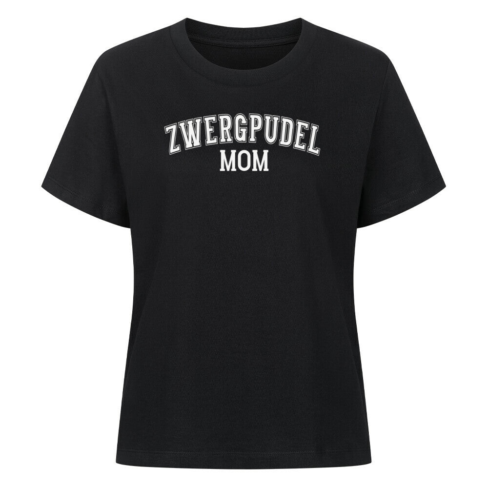 Premium Damen-Shirt "Zwergpudel - MOM" Schwarz – hunde-shirt.de