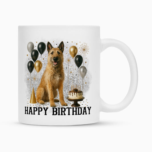 Tasse "Laekenois - Happy Birthday" Weiß – hunde-shirt.de