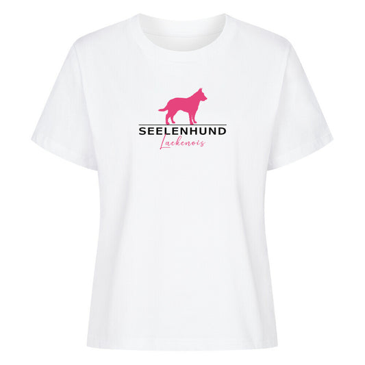 Premium Damen-Shirt "Laekenois - Seelenhund" Weiß – hunde-shirt.de