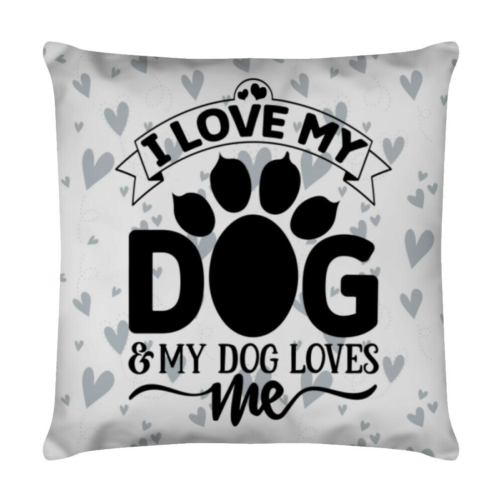 Kissen "I love my Dog..." Weiß – hunde-shirt.de