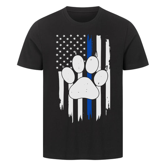 Premium T-Shirt "FLAG PAW" Schwarz – hunde-shirt.de