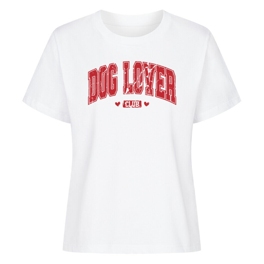 Premium Damen-Shirt "DOG LOVER CLUB" Weiß – hunde-shirt.de