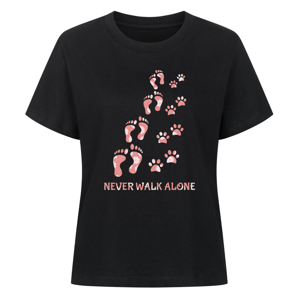 Premium Damen-Shirt "Never walk alone" Schwarz – hunde-shirt.de