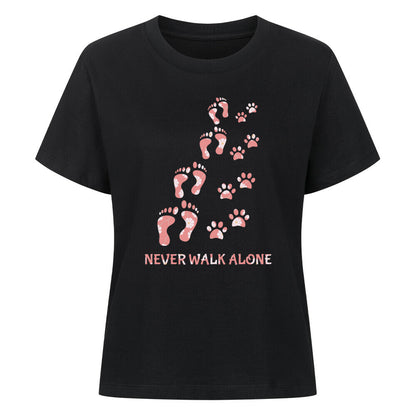 Premium Damen-Shirt "Never walk alone" Schwarz – hunde-shirt.de