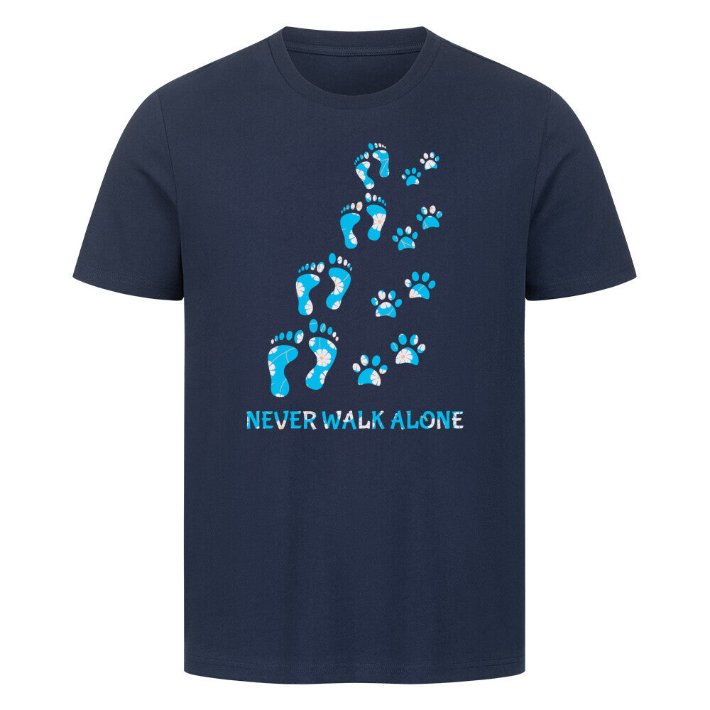 Premium T-Shirt "Never walk alone" French Navy – hunde-shirt.de
