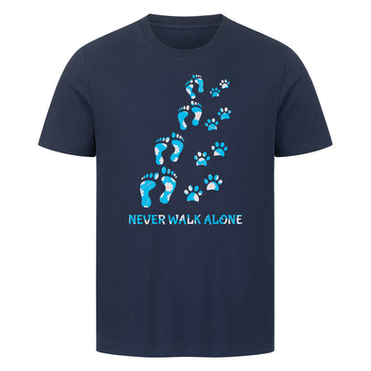Premium T-Shirt "Never walk alone" French Navy – hunde-shirt.de
