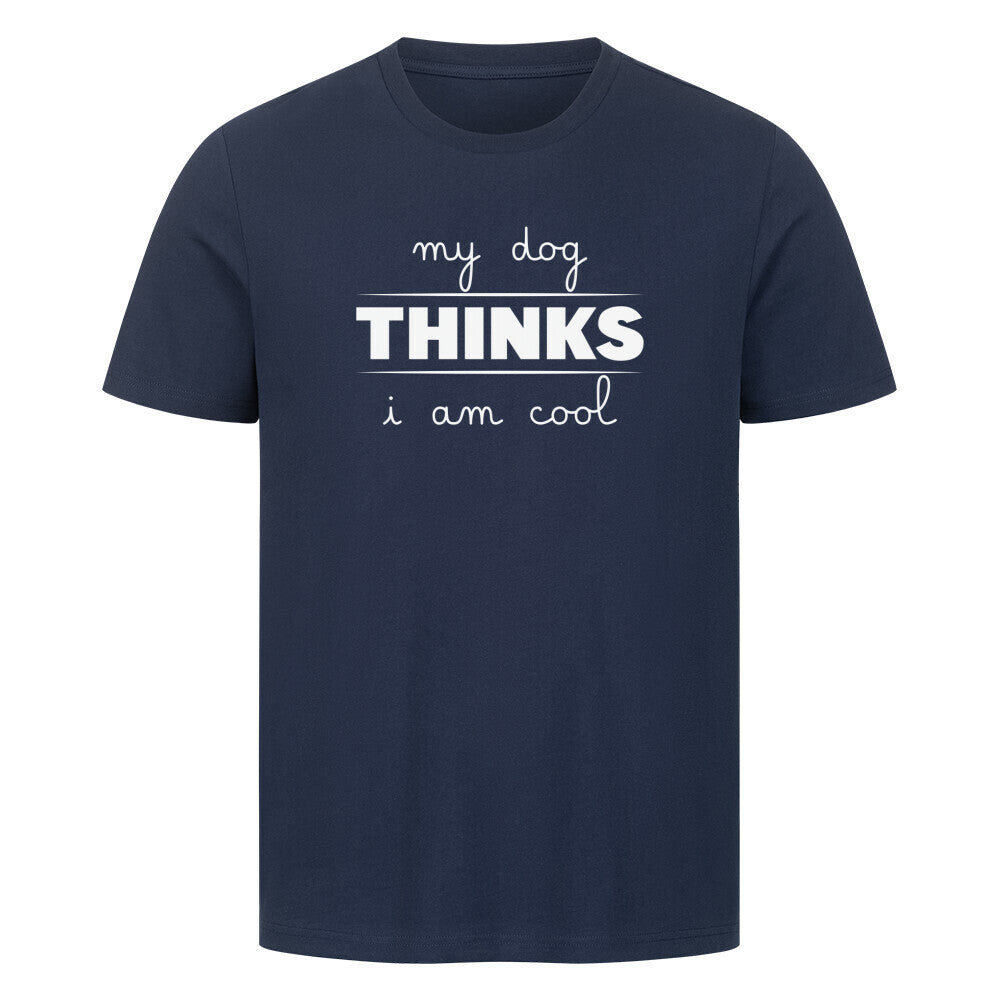 Premium T-Shirt "My dog thinks..." French Navy – hunde-shirt.de